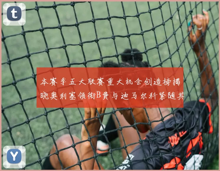 本赛季五大联赛重大机会创造榜揭晓奥利塞领衔B费与迪马尔科紧随其后